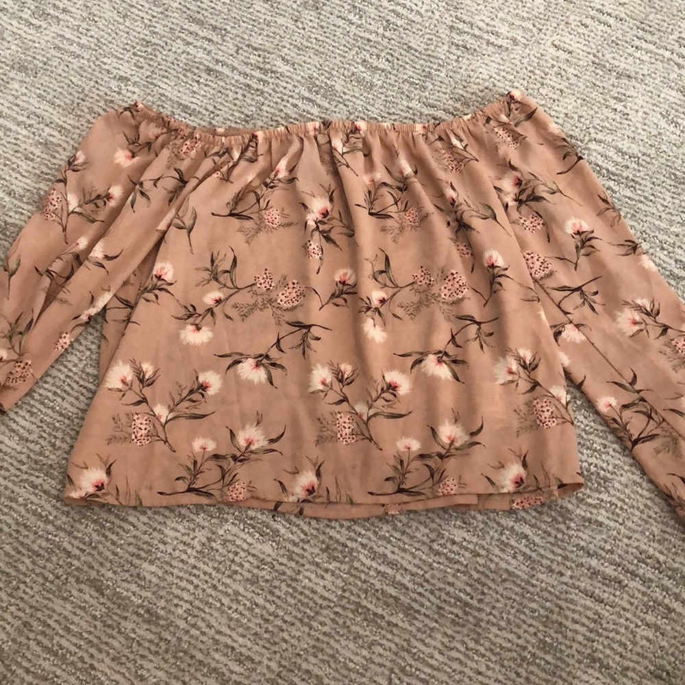 Long sleeve off the shoulder top